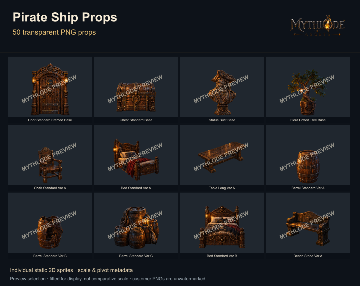 MYTHLODE Pirate Ship Prop Pack watermarked cover selection