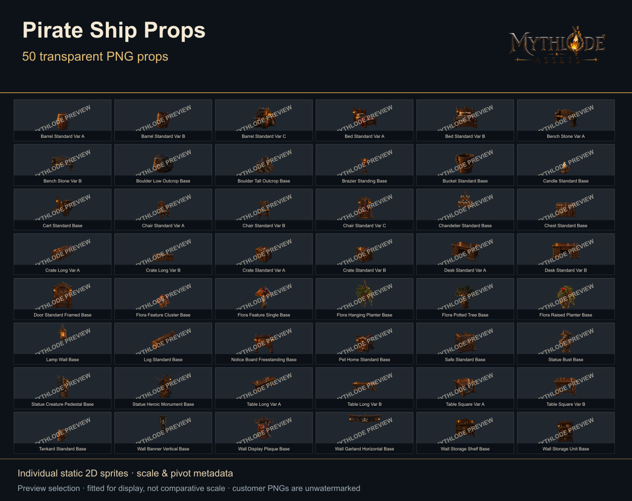 MYTHLODE Pirate Ship Prop Pack watermarked gallery selection