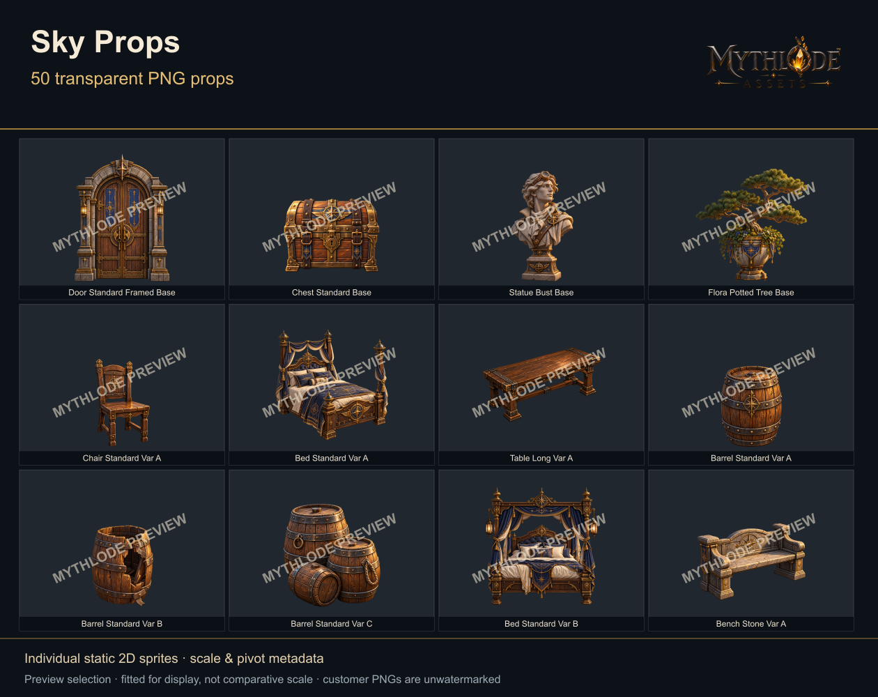 MYTHLODE Sky Prop Pack watermarked cover selection