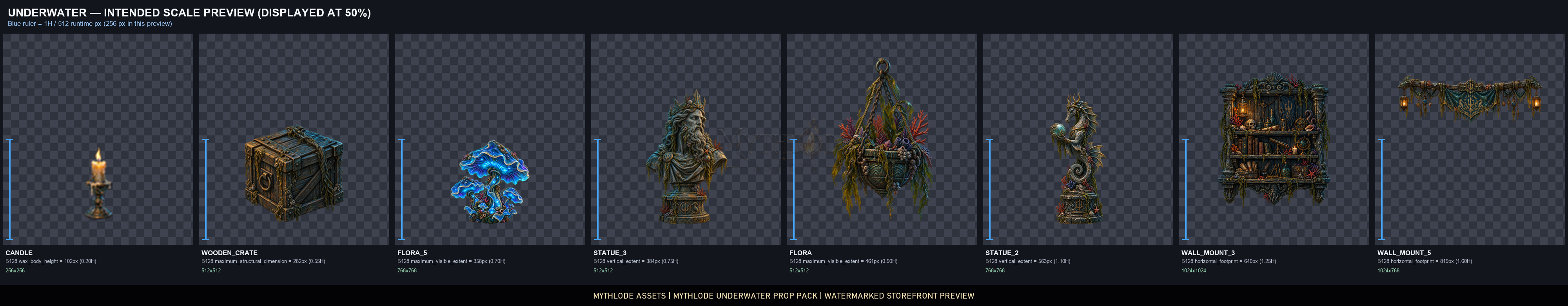 MYTHLODE Underwater Prop Pack watermarked intended-scale preview