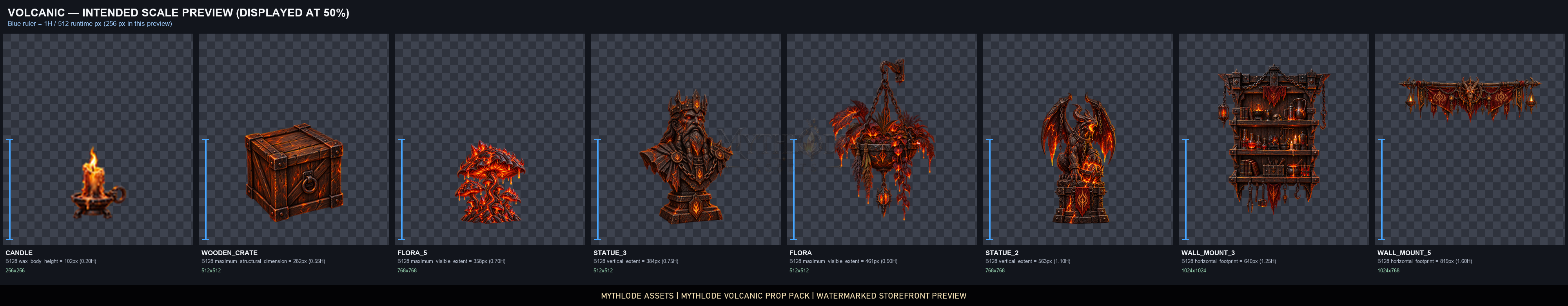 MYTHLODE Volcanic Prop Pack watermarked intended-scale preview